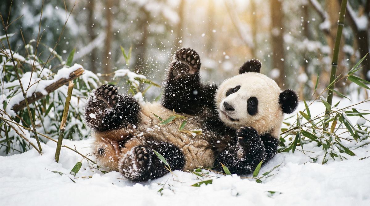 无忧传媒熊猫视频 - 大熊猫雪地嬉戏视频在线观看